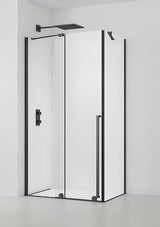 Tuš stena Walk-In SAT Walk-In Xmotion 110x90 cm v črni izvedbi s prozornim steklom