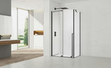 Tuš stena Walk-In SAT Walk-In Xmotion 110x90 cm v črni izvedbi s prozornim steklom