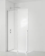 Tuš stena walk-in SAT Xmotion 120 cm v krom izvedbi s prozornim steklom in drsnim sistemom