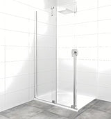 Tuš stena walk-in SAT Xmotion 120 cm v krom izvedbi s prozornim steklom in drsnim sistemom