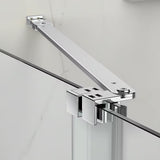 Tuš vrata SAT Xmotion 120 cm za nišo v sijajnem kromu s prozornim steklom in drsnim odpiranjem.