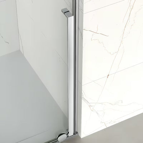 Tuš vrata SAT Xmotion 120 cm za nišo v sijajnem kromu s prozornim steklom in drsnim odpiranjem.