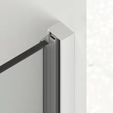 Tuš vrata SAT Xmotion 120 cm v beli barvi s prozornim steklom in brezokvirno izvedbo