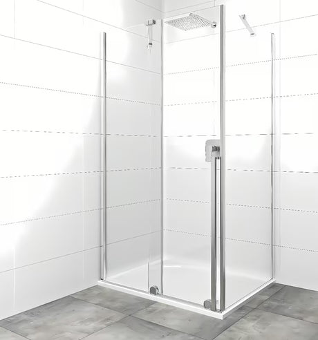 Tuš kabina SAT Xmotion 120x80 cm s prozornim steklom, drsnim odpiranjem in krom izvedbo