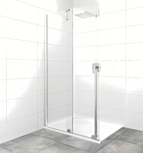 Tuš stena Walk-In SAT Xmotion 140 cm v krom izvedbi s prozornim steklom in drsnim odpiranjem