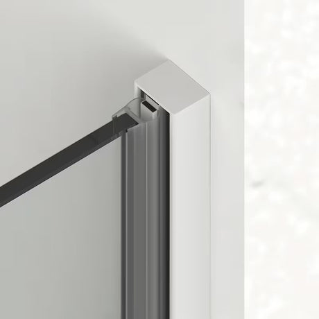 Tuš vrata SAT Xmotion Walk-In 140 cm v beli barvi s prozornim steklom in drsnim odpiranjem
