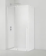 SAT Xmotion pravokotna tuš kabina 140 x 80 cm v beli barvi s prozornim steklom in drsnim sistemom