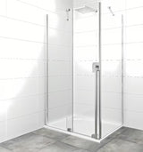 Tuš kabina SAT Xmotion 140x90 cm s prozornim steklom, drsnim sistemom in kromirano izvedbo