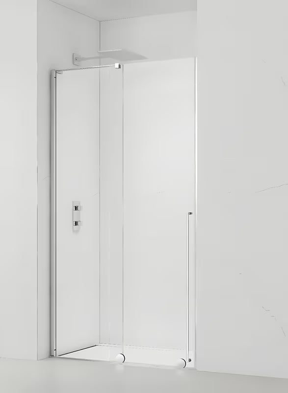 Tuš vrata za nišo SAT Walk-In Xmotion 110 cm v sijajnem kromu s prozornim steklom in drsnim sistemom