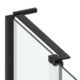 Kvadratna tuš kabina SAT Walk-In Xmotion 120x120 cm v črni izvedbi s prozornim steklom in drsnimi vrati.