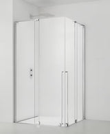 Pravokotna tuš kabina SAT Xmotion 140x120 cm v sijaj krom izvedbi s prozornim steklom in drsnimi vrati