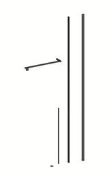 Tuš kabina SAT Walk-In Xmotion 120x80 cm v črni barvi z drsnimi vrati in prozornim steklom