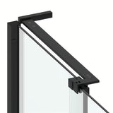 Tuš vrata za nišo SAT Xmotion 140 cm v črni barvi s prozornim steklom in drsnim odpiranjem.