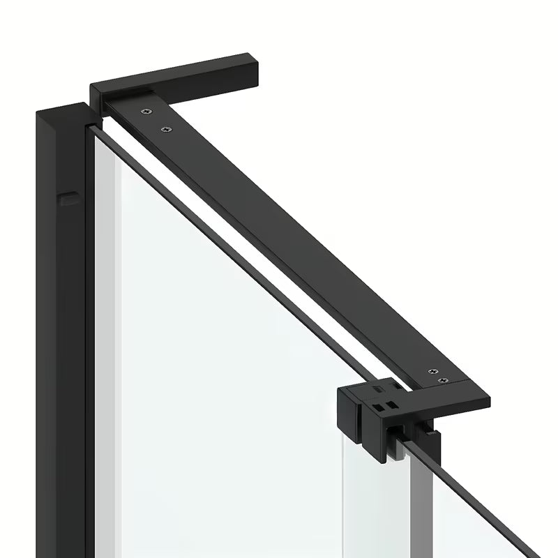 Tuš vrata za nišo SAT Xmotion 140 cm v črni barvi s prozornim steklom in drsnim odpiranjem.