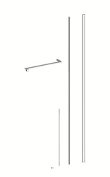 Pravokotna tuš kabina SAT Walk-In Xmotion 140x80 cm v sijaj krom izvedbi s prozornim steklom in drsnimi vrati.