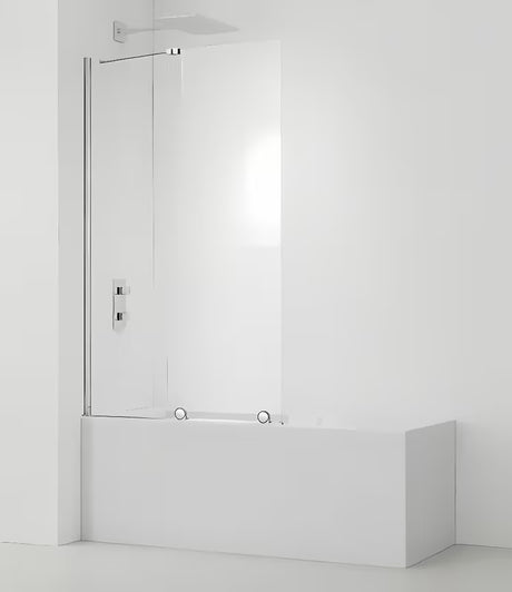 Stena za Kopalno Kad SAT Walk-In Xmotion 150 cm v krom izvedbi z drsnim delom in obdelavo Easy Clean