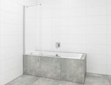 Stena za Kopalno Kad SAT Walk-In Xmotion 150 cm v krom izvedbi z drsnim delom in obdelavo Easy Clean