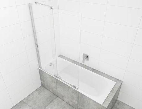 Stena za Kopalno Kad SAT Walk-In Xmotion 150 cm v krom izvedbi z drsnim delom in obdelavo Easy Clean