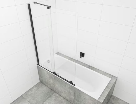 Drsna stena za kopalno kad SAT Walk-In Xmotion s prozornim steklom in črnimi profili