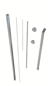 Montažni set pro walk-in SAT Walk-In Xmotion u krom izvedbi s profilom, ručkom, vodilicama i kotačićima