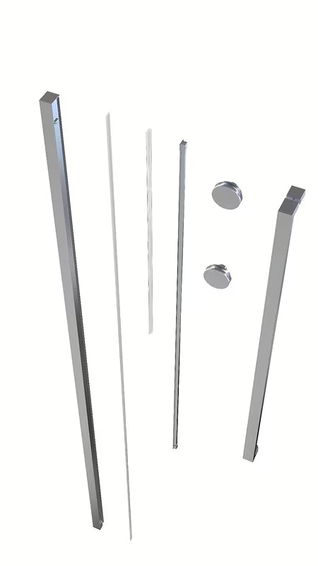 Montažni set pro walk-in SAT Walk-In Xmotion u krom izvedbi s profilom, ručkom, vodilicama i kotačićima