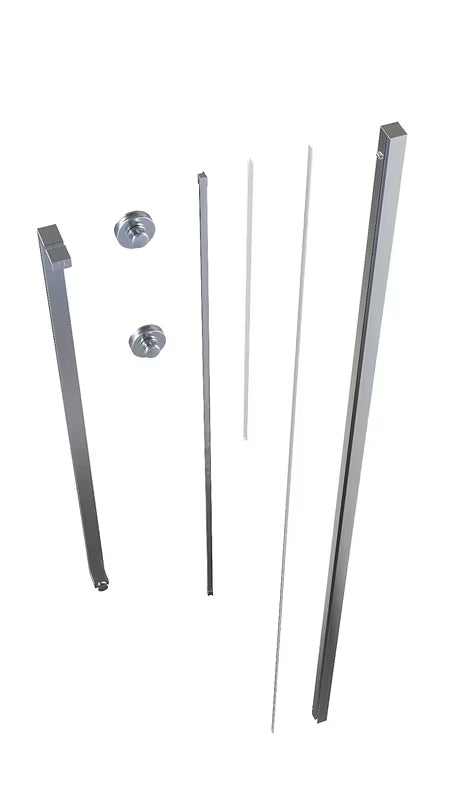 Montažni set pro walk-in SAT Walk-In Xmotion u krom izvedbi s profilom, ručkom, vodilicama i kotačićima