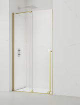 Tuš vrata SAT Walk-In Xmotion 140 cm sa sjajnim zlatnim profilom i prozirnim staklom