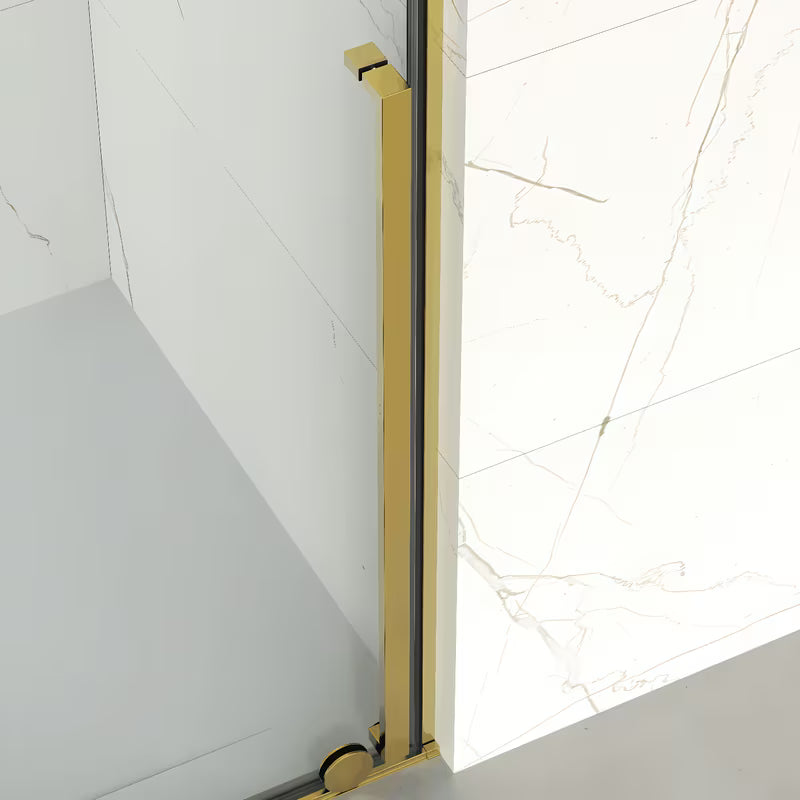 Tuš vrata SAT Walk-In Xmotion 140 cm sa sjajnim zlatnim profilom i prozirnim staklom