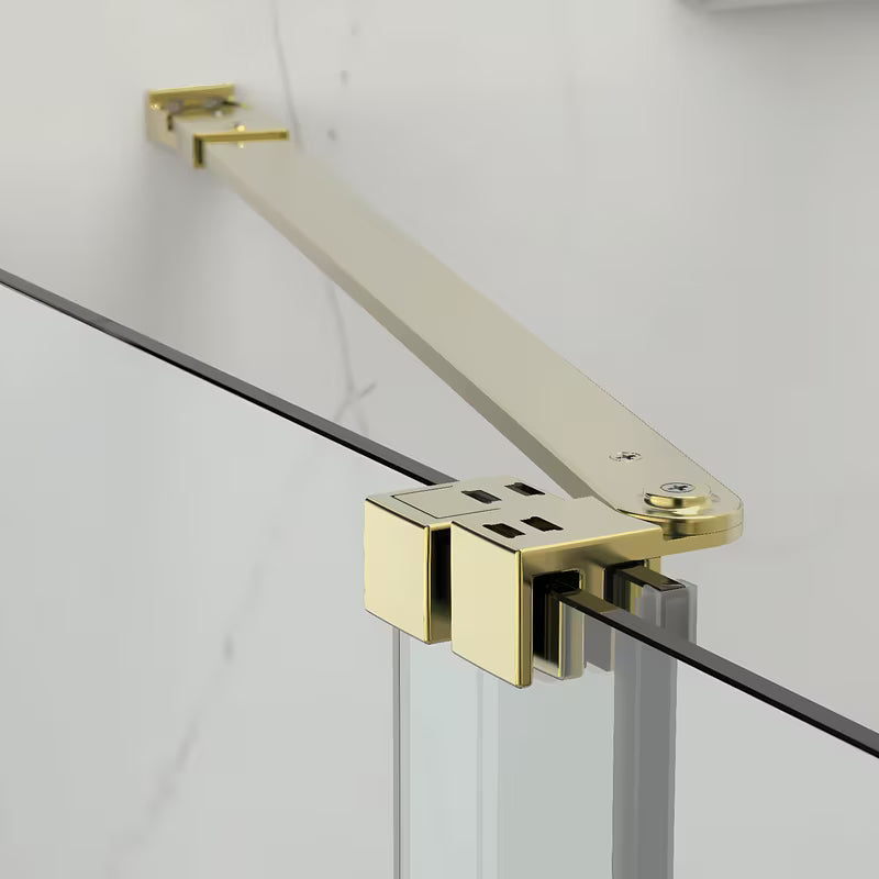 Tuš vrata SAT Walk-In Xmotion 140 cm sa sjajnim zlatnim profilom i prozirnim staklom