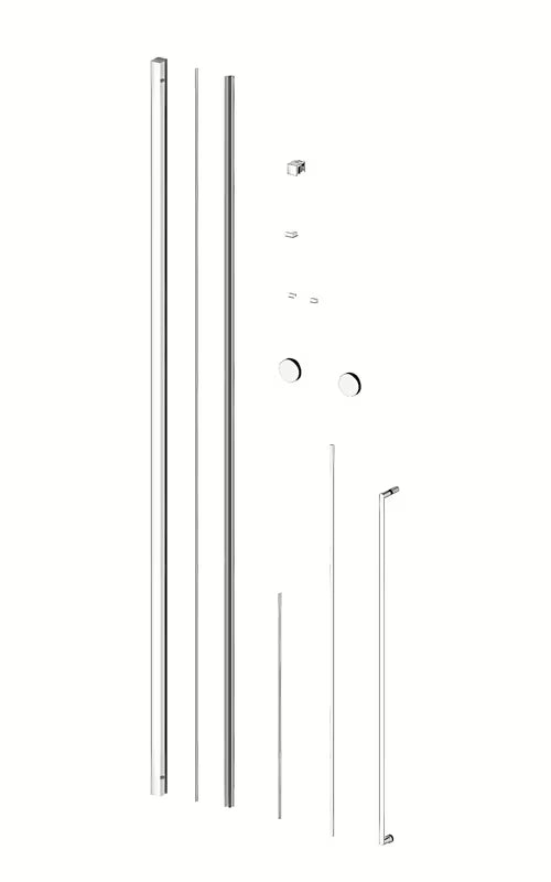 Kvadratna tuš kabina SAT Walk-In Xmotion 140x140 cm s kliznim vratima i prozirnim staklom u sjajnom kromu
