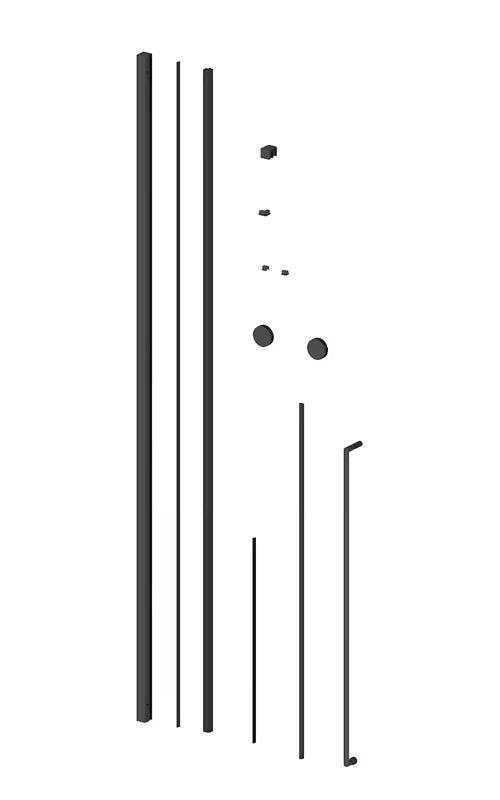 Pravokotna tuš kabina SAT Xmotion 110x80 cm u crnoj boji, s prozirnim staklom i kliznim vratima.