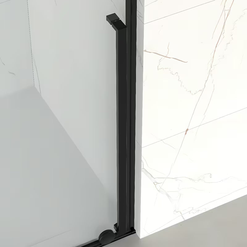 Pravokotna tuš kabina SAT Xmotion 140x80 cm u crnoj izvedbi s prozirnim staklom i kliznim sustavom.