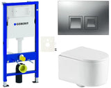 Viseči WC set SAT s modulom Geberit Duofix, tipkom za ispiranje Delta i WC školjka sjedalom od duroplasta.