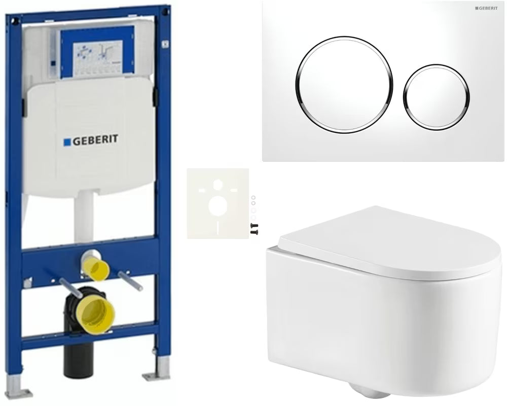 Viseči WC set SAT s modulom Geberit Duofix, vodokotlićem, tipkom Sigma i sjedalom mehko Zapiranje Soft Close