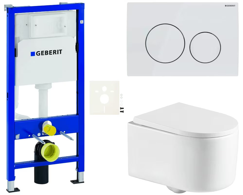 Viseči WC set SAT Tornado s vrtložnim ispiranjem, modulom Duofix i vodokotlićem Geberit