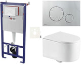 Viseči WC set SAT Tornado s vrtložnim ispiranjem, instalacijskim modulom, tipkom krom sjaj i sjedalom mehko Zapiranje Soft Close.