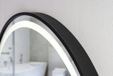 Okruglo kupaonsko ogledalo SAT z LED osvetlitvijo i senzorom, promjer 70 cm, crna izvedba.