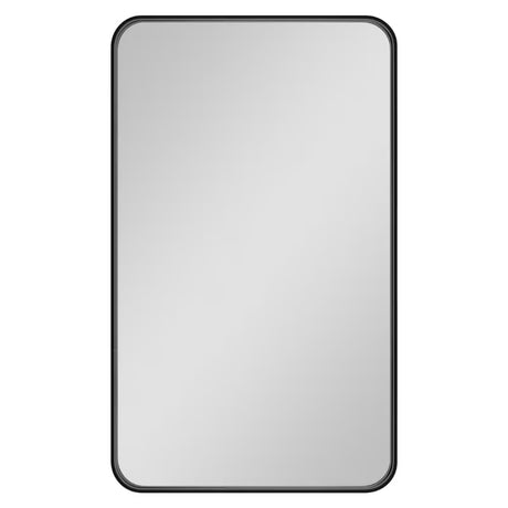 Pravokutno ogledalo SAT 50x70 cm u crnoj boji s mogućnošću montaže okomito ili vodoravno.