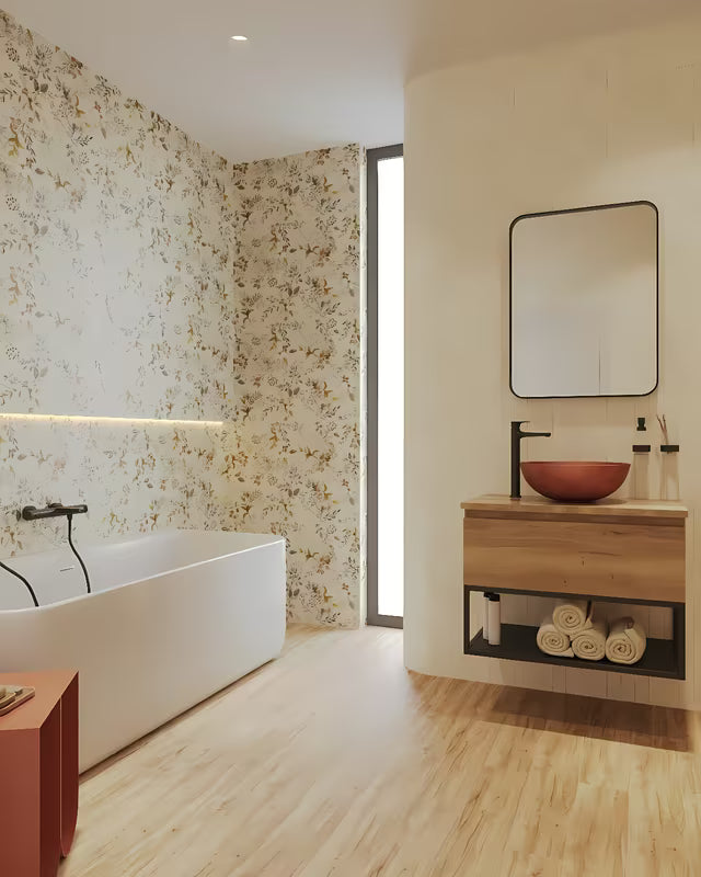 Pravokutno ogledalo SAT 50x70 cm u crnoj boji s mogućnošću montaže okomito ili vodoravno.