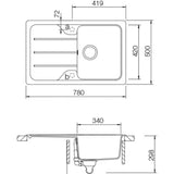 Schock Formhaus D100S granitni pomivalno korito z odcejalnikom za delovni pult u boji croma