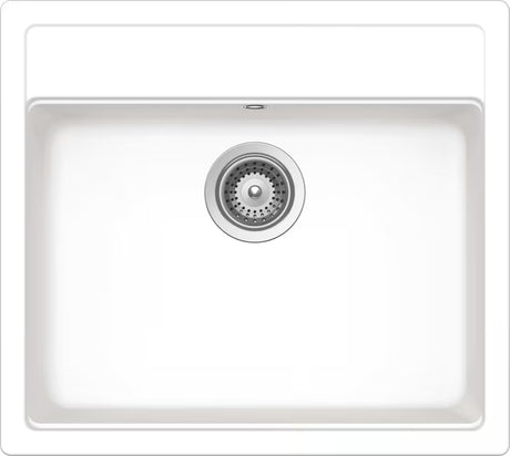 Bijeli granitni kuhinjski enojno korito Schock Day 57 x 51 cm pro, ugradnja odozgo za delovni pult.