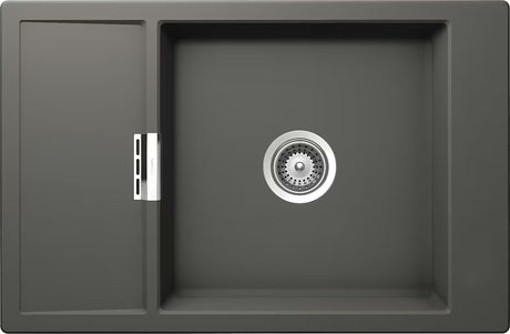 Crni granitni pomivalno korito Schock Mond s ocjednom plohom pro, ugradnja odozgo, reverzibilna izvedba