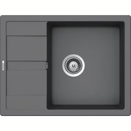 Granitna pomivalno korito Schock Manhattan D100 z odcejalnikom v barvi croma, 65x50 cm.