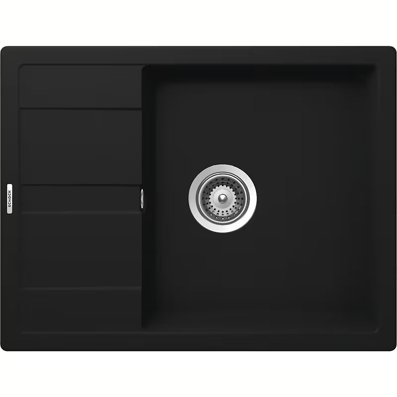 Granitno pomivalno korito Schock Manhattan D100 z odcejalnikom v barvi onyx pro montaža za delovni pult.