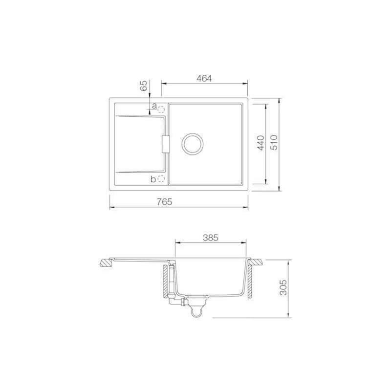 Granitni pomivalno korito Schock Mono D100 z odcejalnikom u boji magma pro ugradnja za delovni pult
