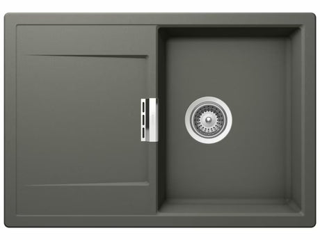 Granitno pomivalno korito Schock Mono D100S z odcejalnikom v barvi stone pro za delovni pult montažo.