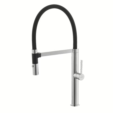 SIKO enoročna stoječa armatura za pomivalno korito crni krom s tušem pričvršćenim magnetom