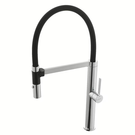 SIKO enoročna stoječa armatura za pomivalno korito crni krom s tušem pričvršćenim magnetom