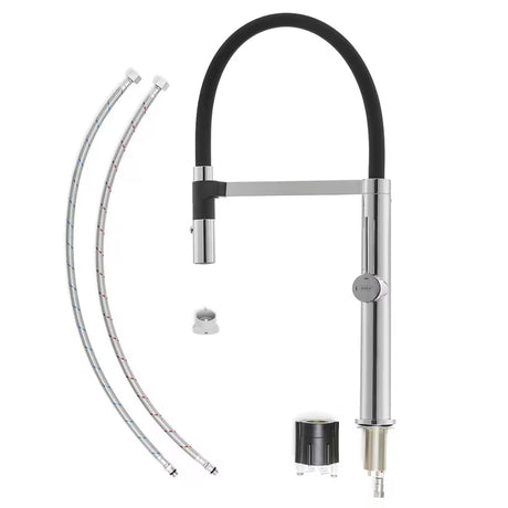 SIKO enoročna stoječa armatura za pomivalno korito crni krom s tušem pričvršćenim magnetom