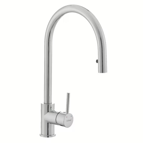 Kromirana armatura za pomivalno korito SIKO Chrome z izvlečno prho i zakretnim krakom